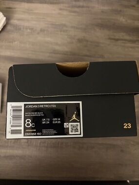 Jordan Kids' Sneakers Box with White, Red, and Black Label